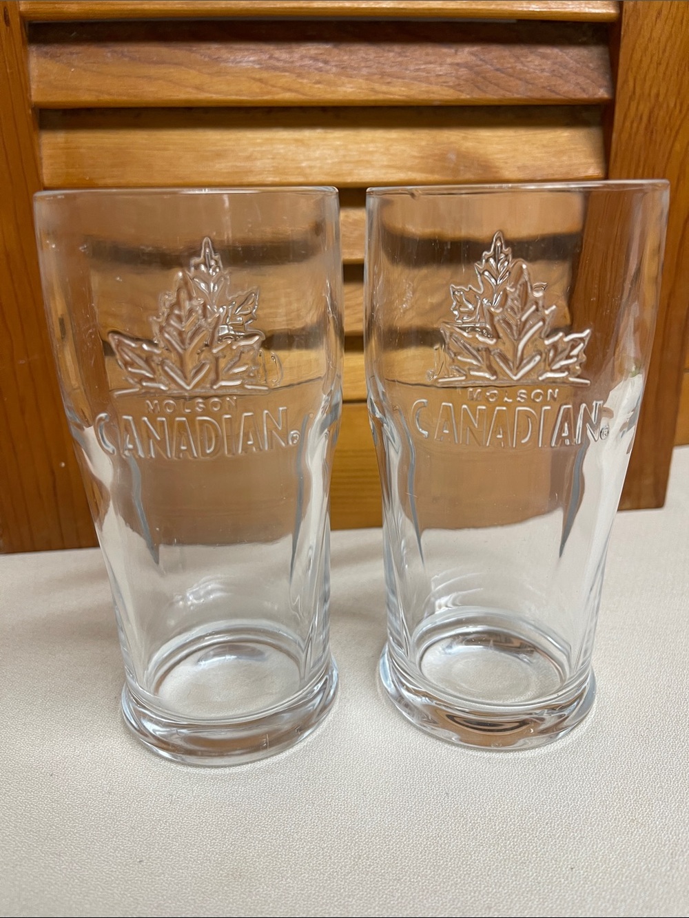 Vintage Molson Canadian Bar Glasses  Pint Glasses 8 ounces - Set of 2